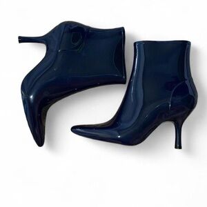 Jeffrey Campbell Navy blue Puddles pointed toe heeled rain boots in size 9 new